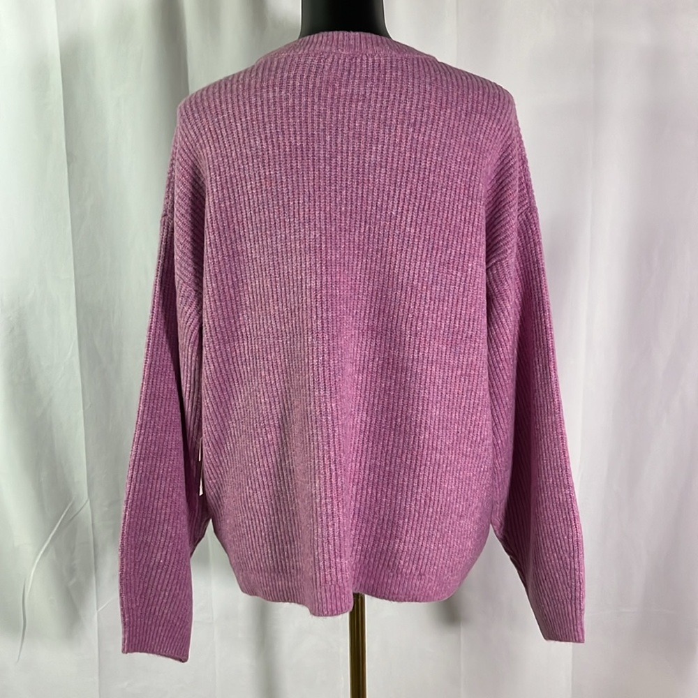 NWT A New Day Purple Embroiderd Ciao Ciao Long Sleeve Crewneck Sweater - Picture 4 of 16